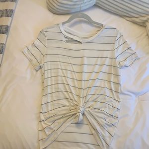 Distressed striped t shirt